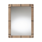 bali & pari Mirai Bohemian Woven Grasscloth Rectangle Accent Mirror